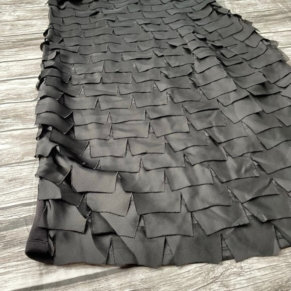 Alfani Sleeveless Flutter Front Flapper Style Mini Dress 4 LBD Black Dress Short - Picture 7 of 12